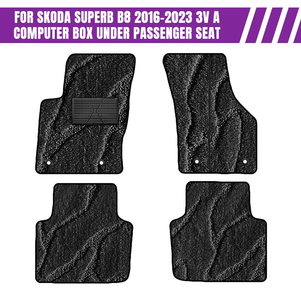 

Car Floor Mats For Skoda Superb B8 2016–2023 3V A Computer Box Under Passenger Seat Car-Specific Fit Car Mat