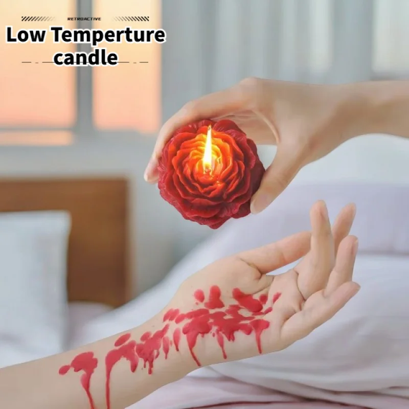 

5A Body Safe Low Temperature Candle Wax Play Peony Rose Heart 40 To 48 Degrees Relaxation Flirting Sex Anti-burning SM Candle