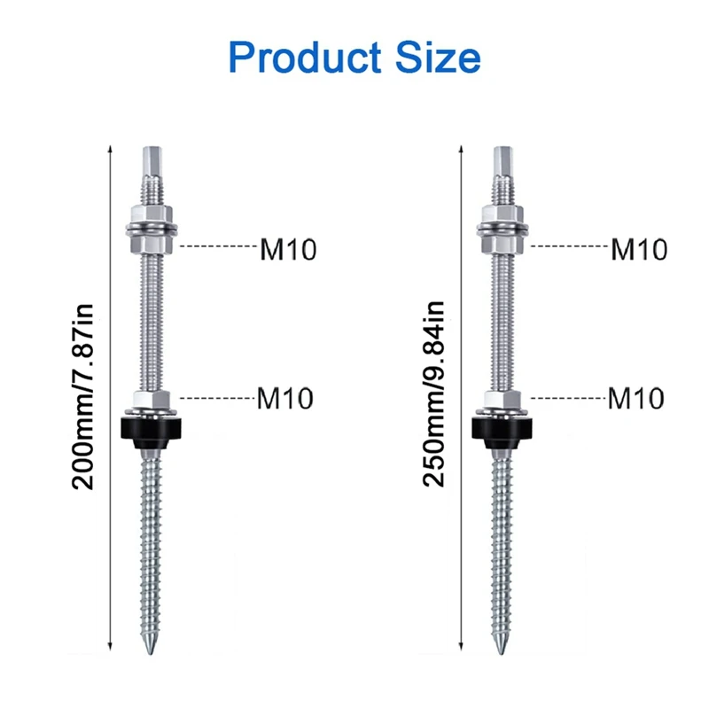 Solar wieszak śruby Panel słoneczny dach śruby mocujące M10 słoneczny Panel fotowoltaiczny uchwyt montażowy do mocowania panelu słonecznego 6Pc łatwy w użyciu