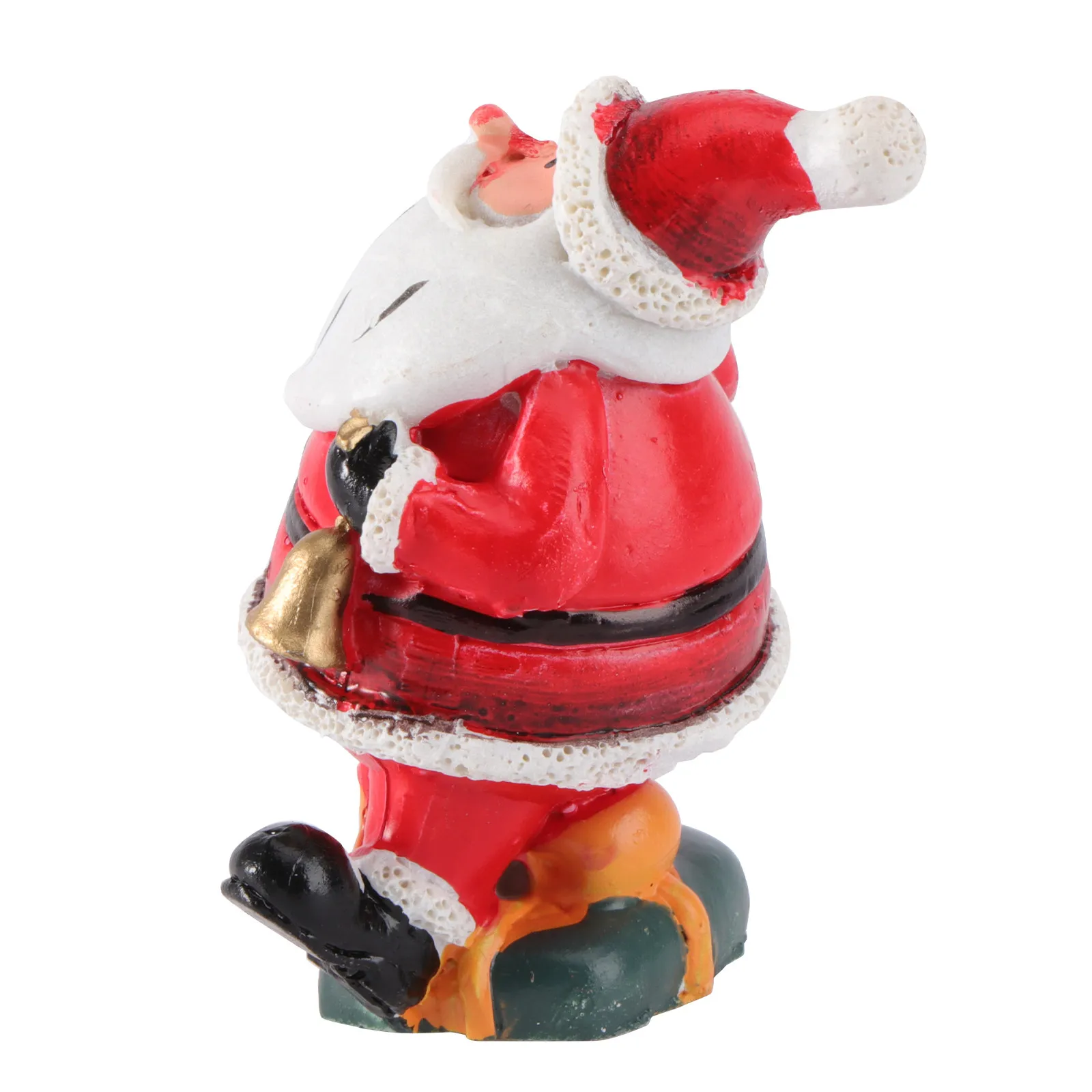 1Pcs Resin Santa Claus Adornment Christmas Desktop Ornament Festive Micro Landscape Decoration for Home Office Xmas Party