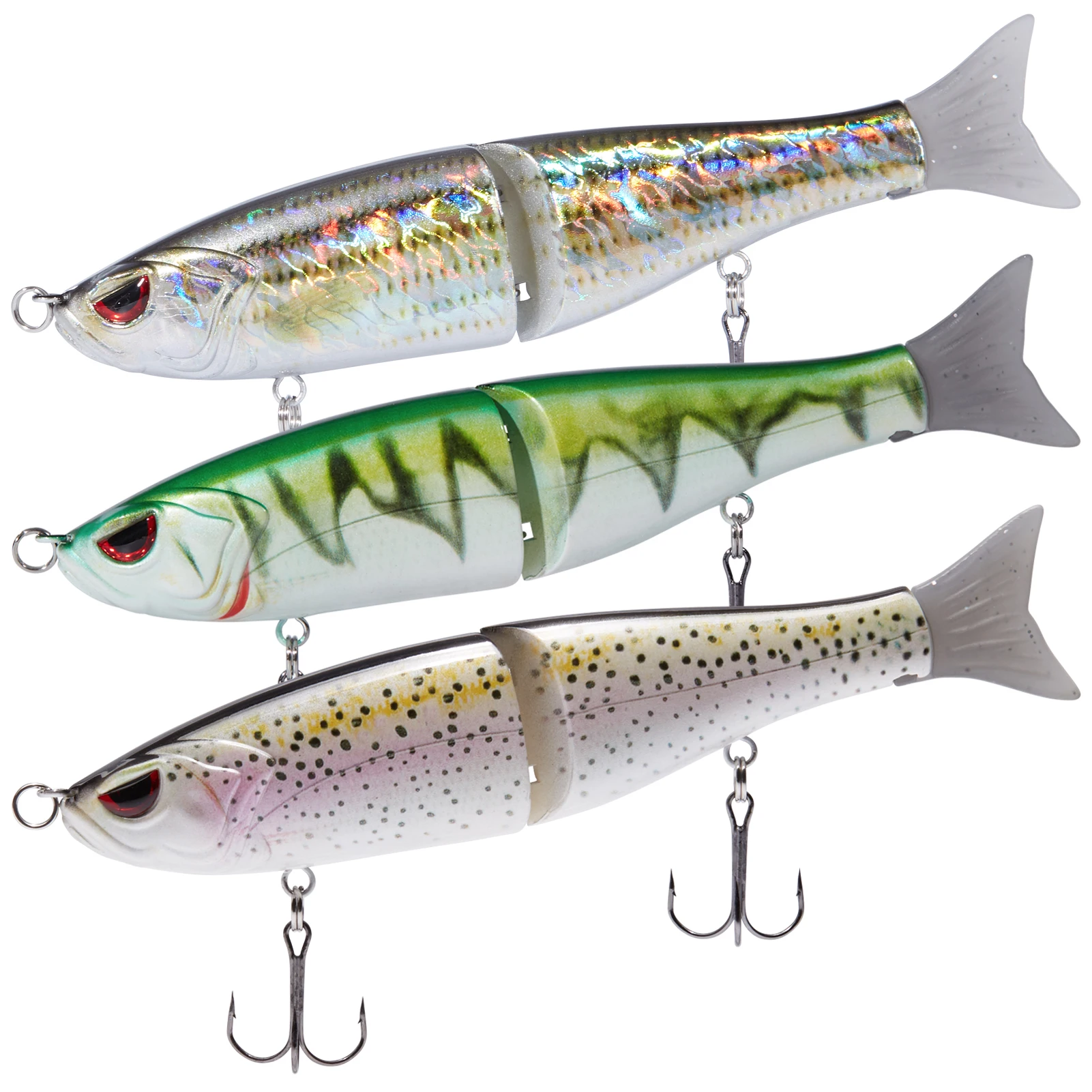 Bassdash Glide Baits for Pike Salmon Trout Topwater Single-Jointed Swimbait Bass Fishing Lure 11.43cm/18.5g 17.78cm/62.5g