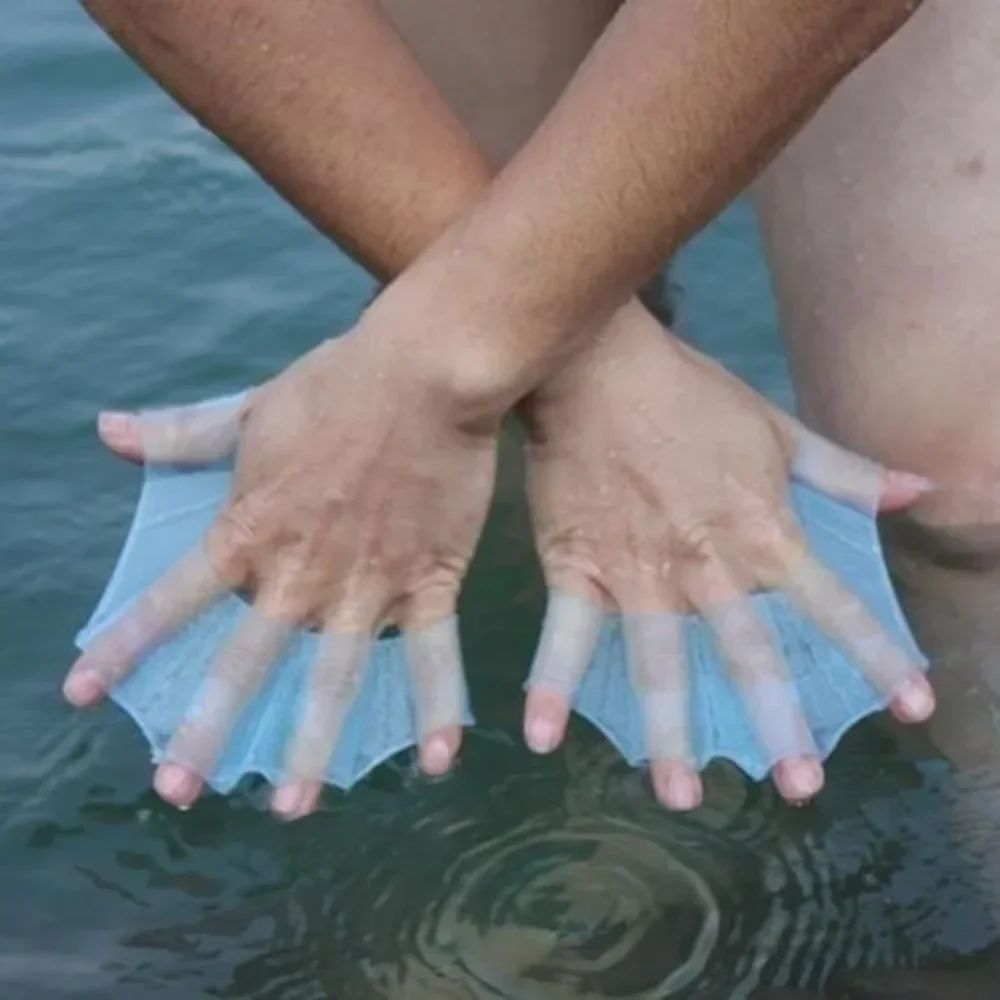 Guantes palmeados para natación, aletas de mano de rana, aletas de palma, 2 uds.