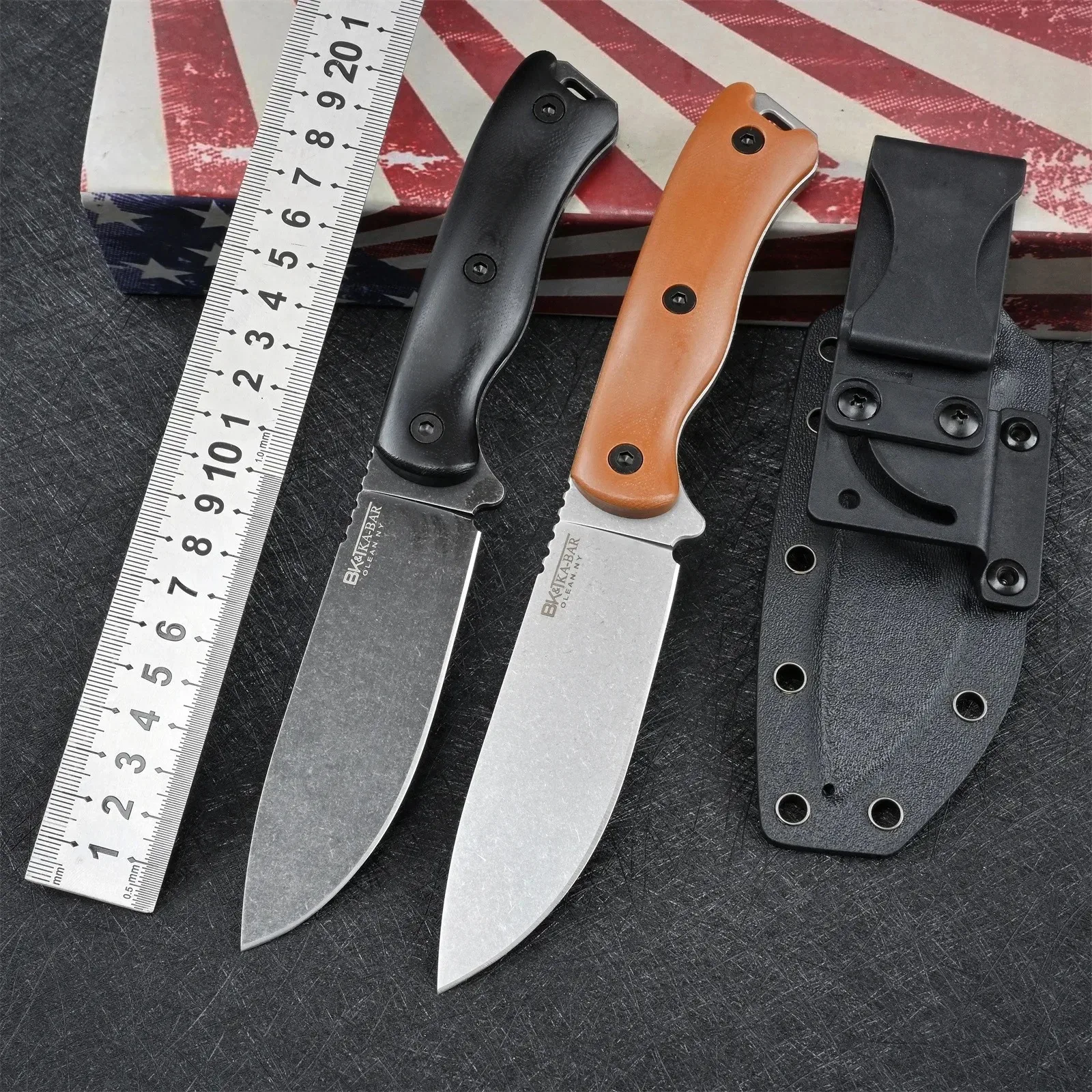 Multi-purpose outdoor straight knife, portable EDC pocket knife with scabbard, camping multi-purpose survival cutting knife