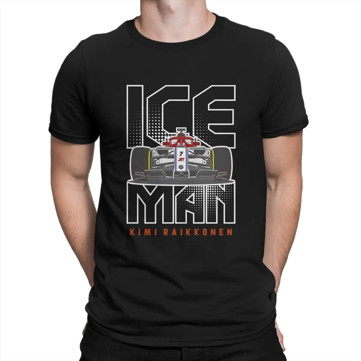 Ice Man T Shirt Men's  Pure Cotton Fashion for Male T-Shirts Crewneck Kimi Raikkonen Tee Shirt Short Sleeve Clothing 4XL 5XL