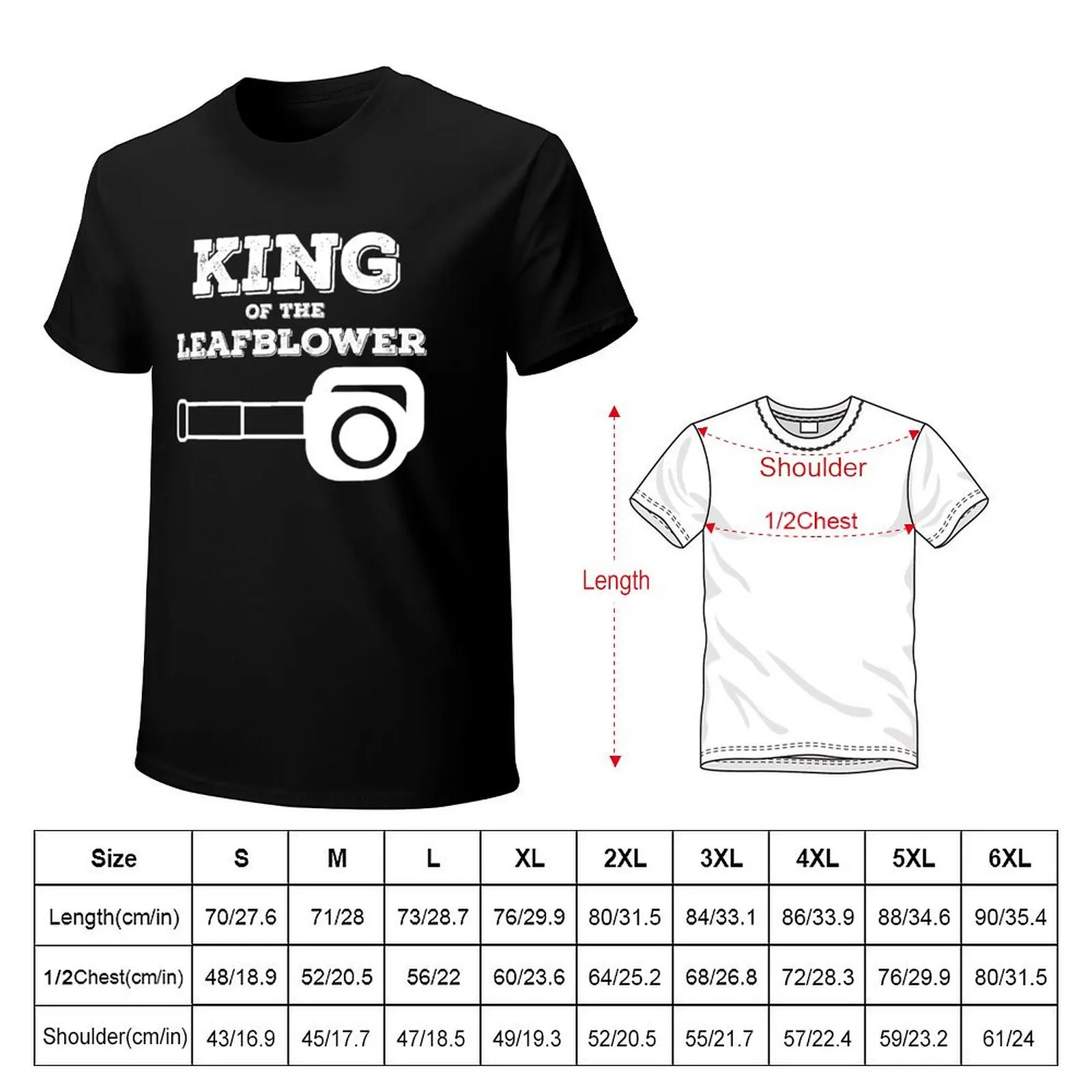 King of the Leaf Blower Men's Funny T-Shirt Simple Graphic Design T-Shirt
