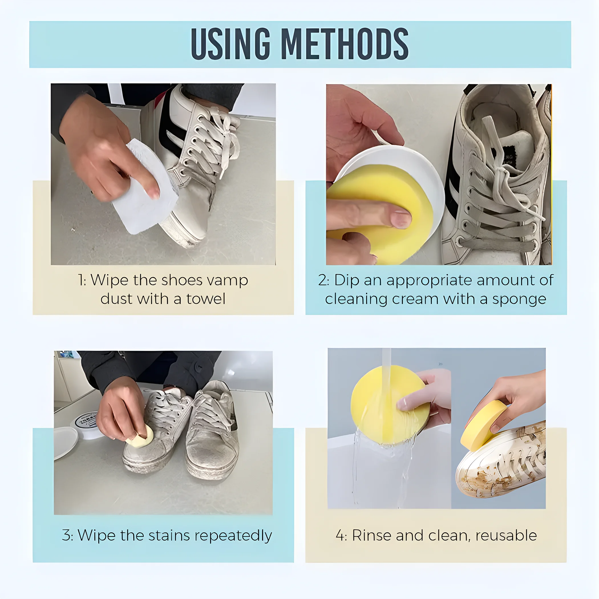 260g Water Free Cleaning Shoe Cream Multi-functional White Sneakers Cleaner Shoes Brush Stains Remover Leather Sofa Sponge Wipe