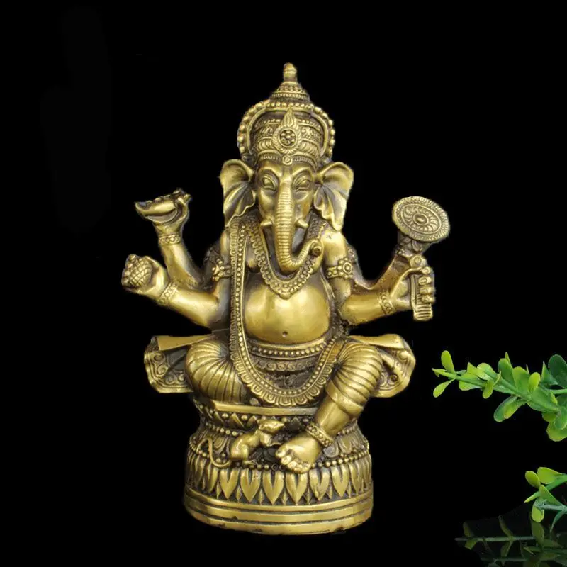 Tibetan Ganesha, thai elephant trunk god of wealth, indian dharma protector Statue Sculpture Figurine Home Decoration