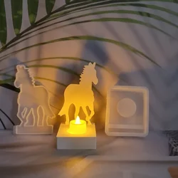 A Little Horse Plug Decoration Plaster Mold House Candlestick Decor Plaster Drop Glue DIY Silicone Moulds