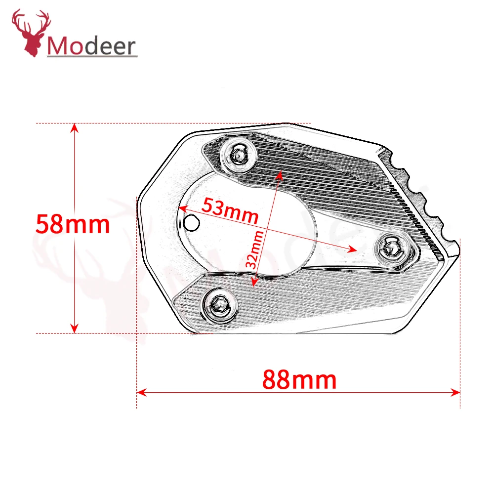 Motorcycle side stand extende Accessories Foot Kickstand Pad Parts For Kawasaki Ninja 250 300 650 1000 1000sx -2022 2021 2020