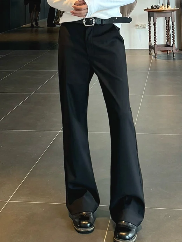 

American Sle Casual Knife Men's Slimming Trousers Iron Free Wide Leg Pants Straight Cut Leisure Suit Casual Pants