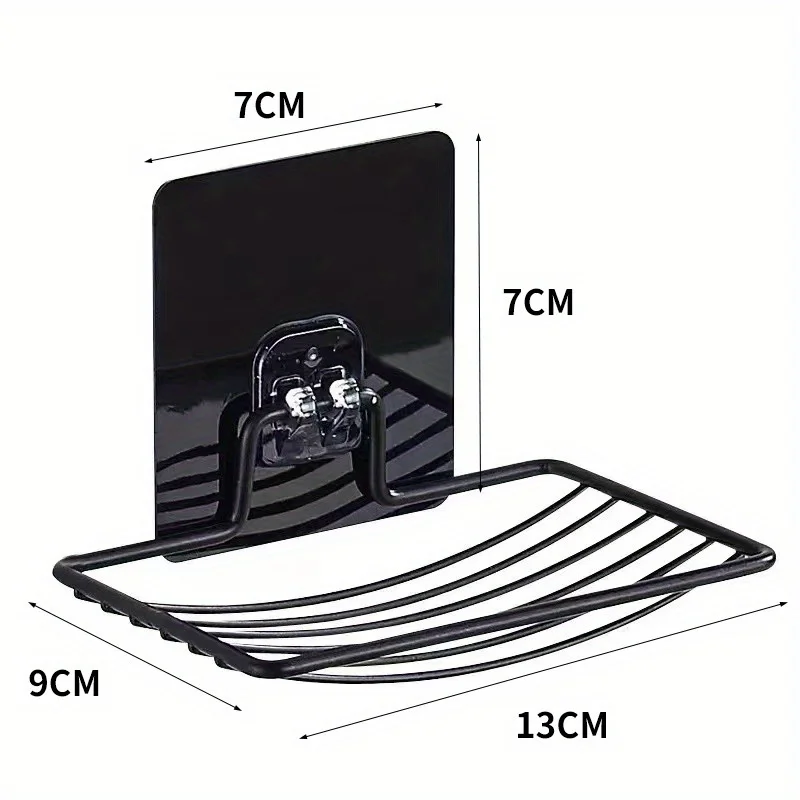 1pc 스테인레스 스틸 비누 랙 비누 상자 라이트 럭셔리 선반 펀치없는 네일 프리 욕실 단일 레이어 배수 벽 교수형
