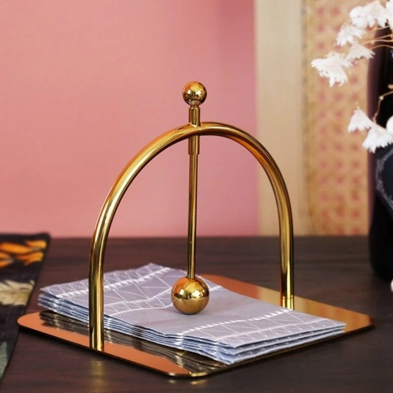 Modern Metal Napkin Holder with Mirror Finish Practical Tabletop Napkin Dispenser for Kitchen Dining Room Elegant Home Accessory