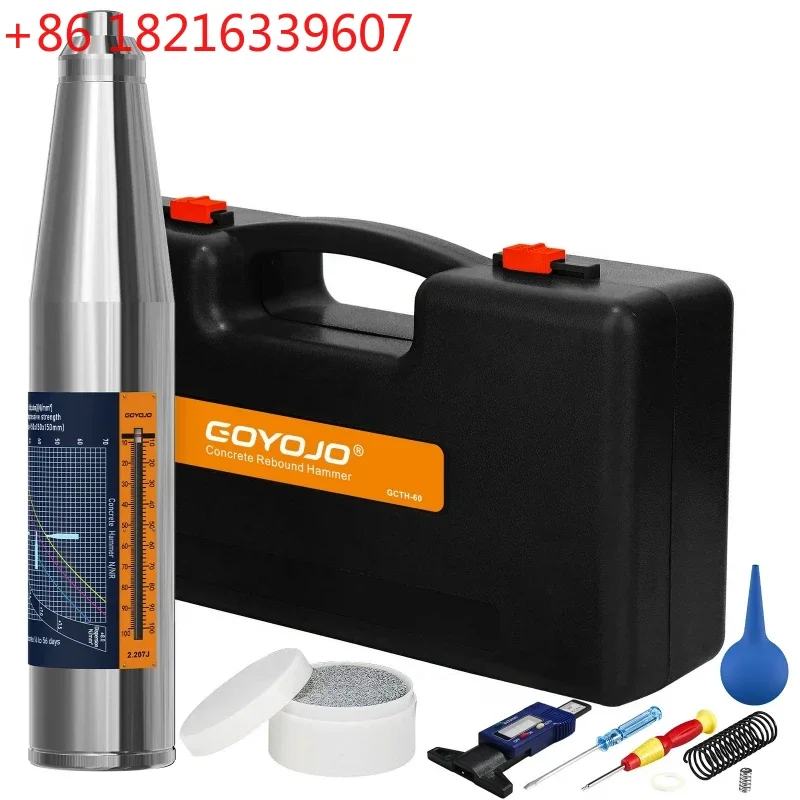 YAO High Precision Digital Concrete Rebound Tester Set Portable Steel Anvil Mortar Strength Tester Digital Display Testing Tool
