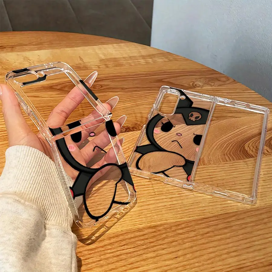 Case for Samsung Galaxy Z Fold 8 Ultra Z Flip 6 5 4 3 Z Fold 7 6 5 4 3 ZFold8Ultra Transparent Soft Phone Cover Sanrio Kuromi