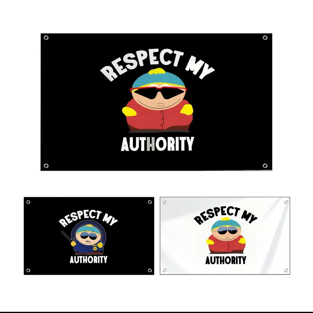 S-south Park Respect My Authority Flags Custom Wall Hanging Background Art Banner For Bedroom Home Living Room Outdoor Decor
