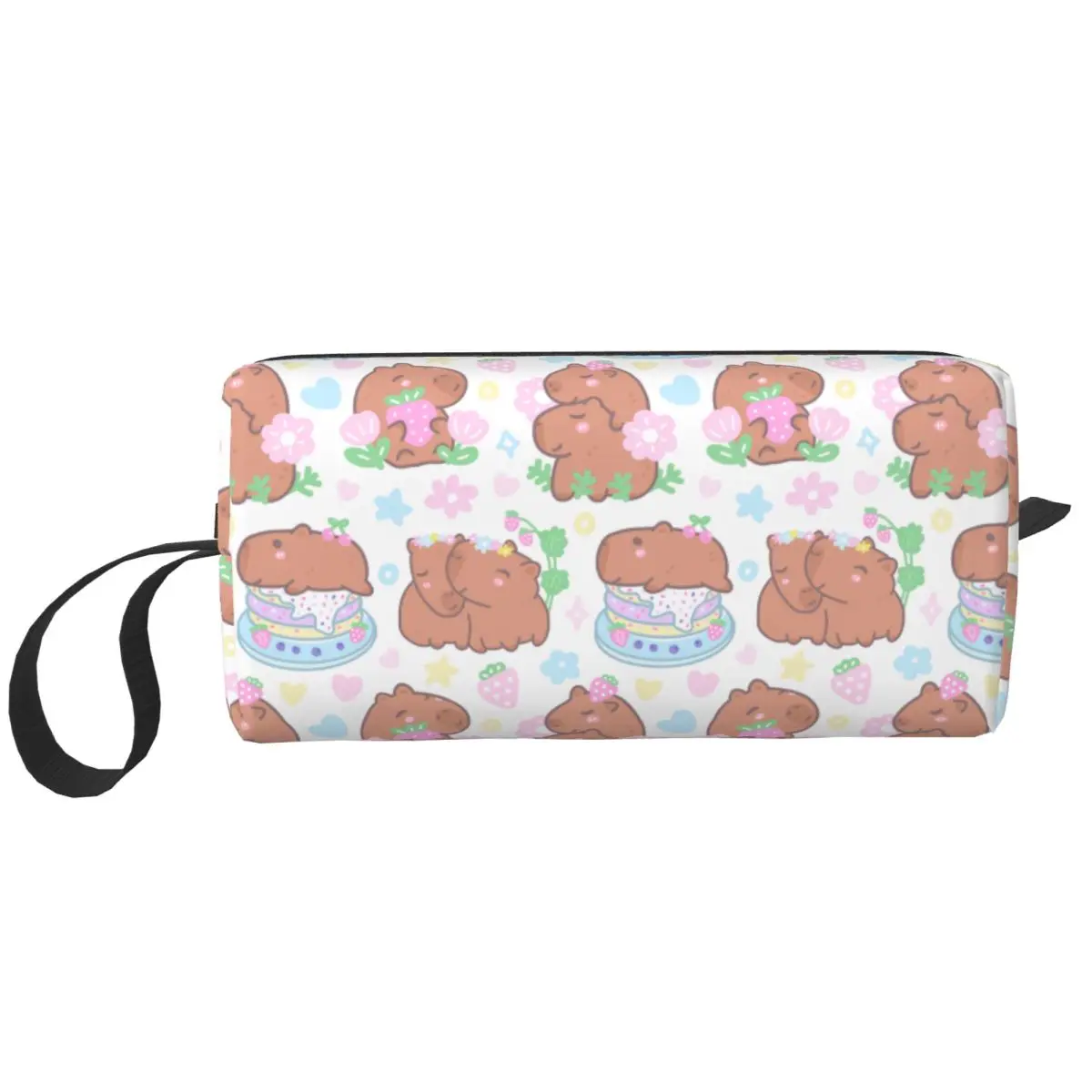 Capybara Cartoon Makeup Bag Pouch Waterproof Cosmetic Bag Travel Toiletry Bag Organizer Storage Purse Large Capacity