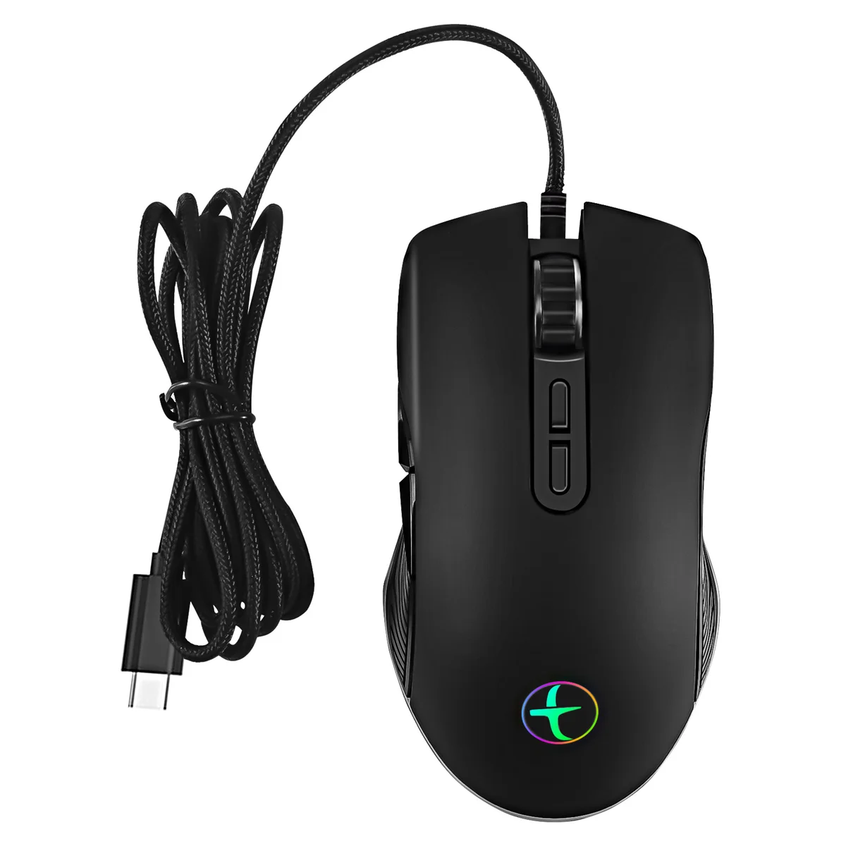 Souris filaire ergonomique USB Type-C, accessoire optique de jeu RVB