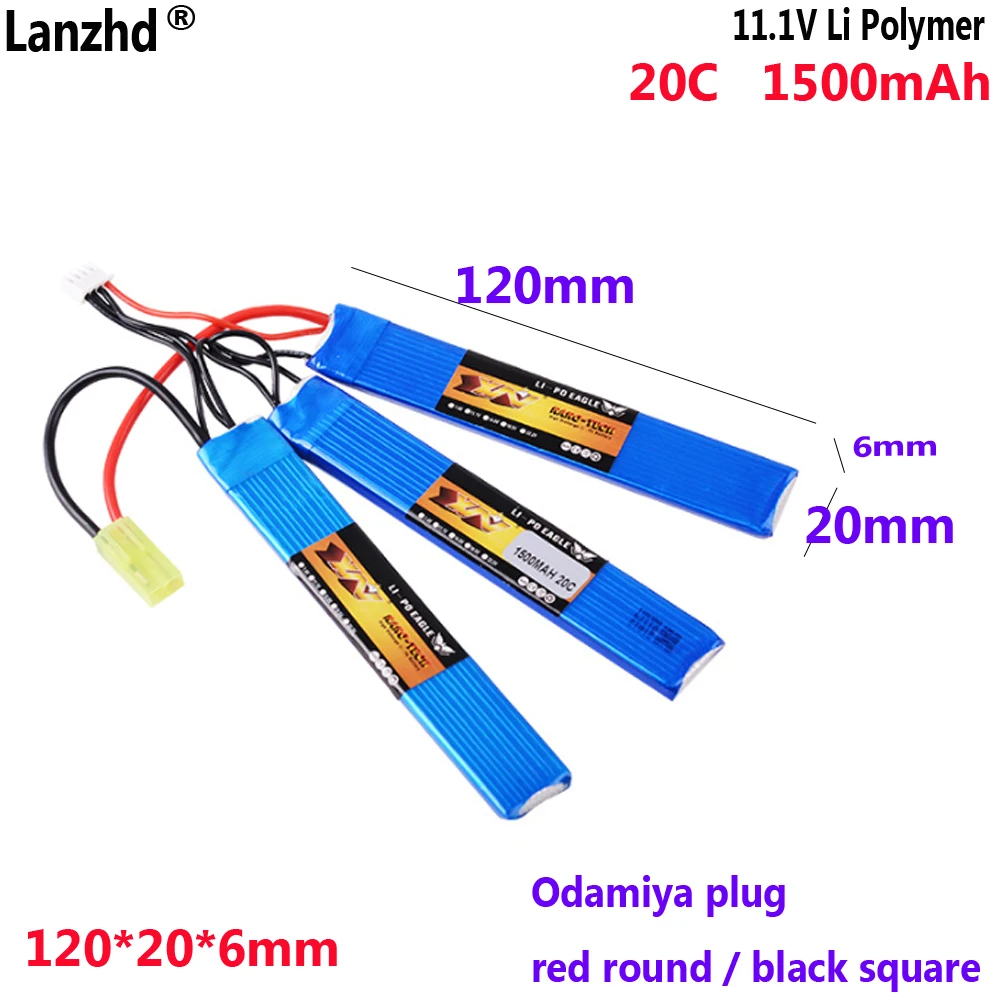 

11.1V 1500mAh 20C For Eagle King Triplet Water Electric Toy Long strip lithium battery 3S model aircraft battery