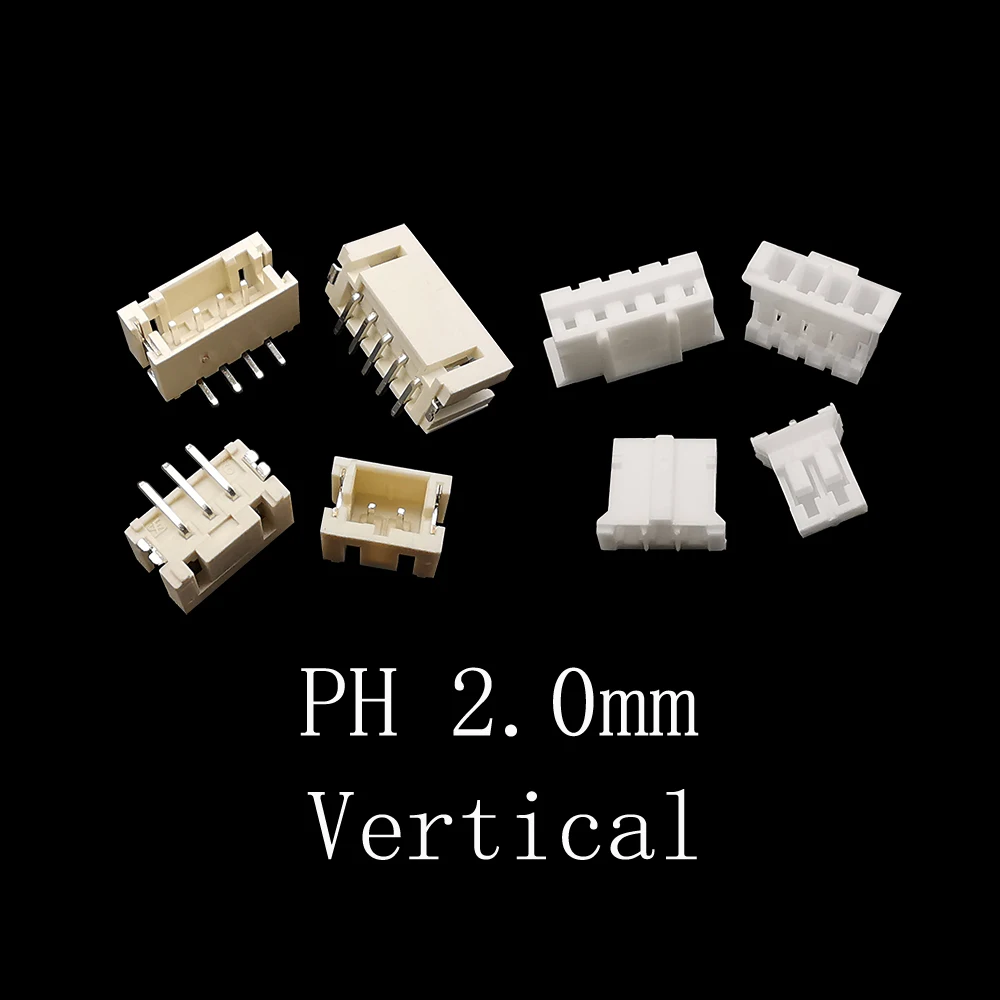 1 صندوق JST PH 2.0 مللي متر/XH 2.54 مللي متر الملعب 2 3 4 5 دبوس ذكر التوصيل أنثى الإسكان محطة دبوس رأس سلك موصل أفقي/عمودي #3