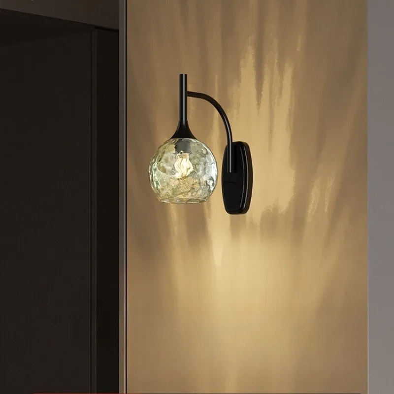 

Green bubble glass wall lamp, bedroom bedside living room background wall washer