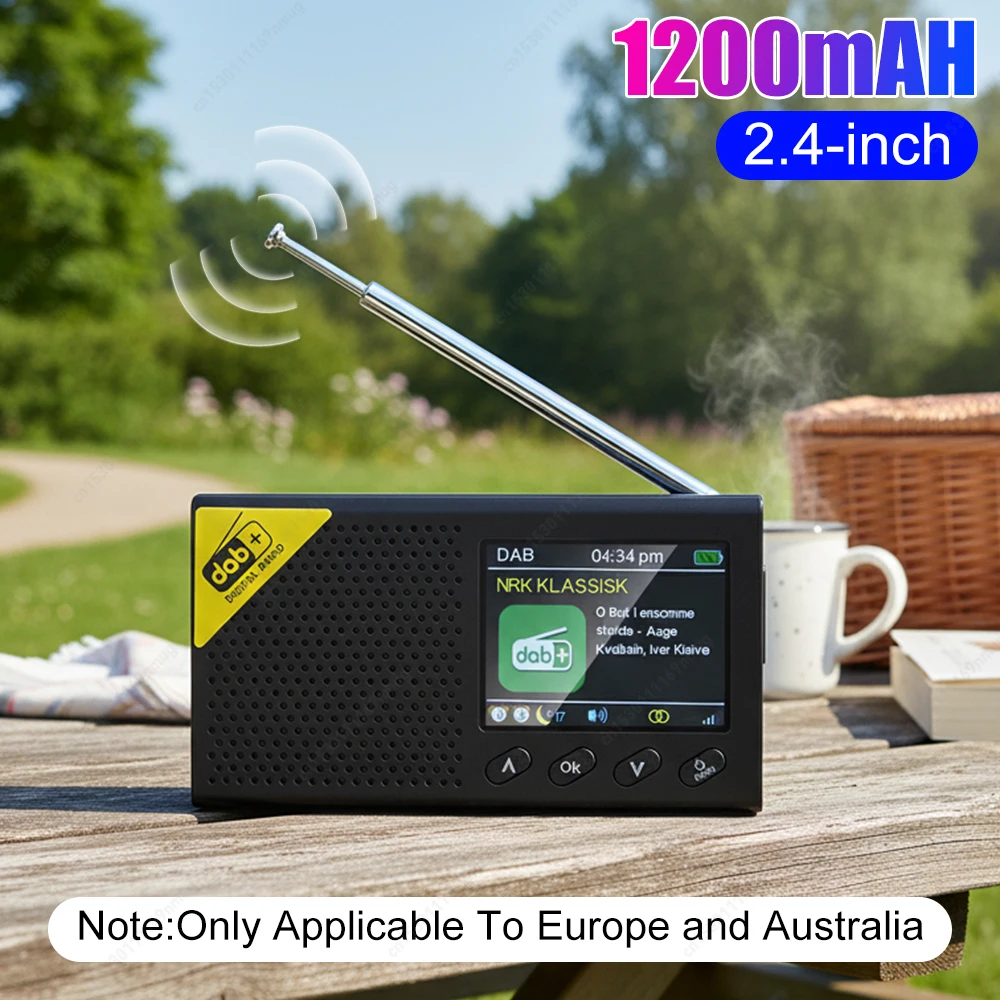 

Перезаряжаемое цифровое радио DAB+ FM с Bluetooth 5.0, портативное, с цветным ЖК-дисплеем, радио-будильник для дома, офиса и путешествий