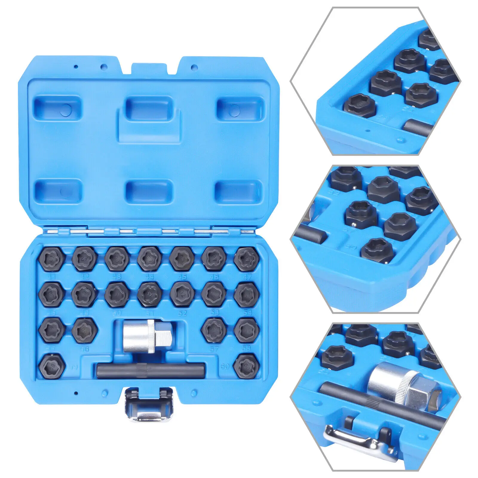 

22pc Wheel Locking Lug Nut Master Key Set Lock Removal Tool for BMW Universal