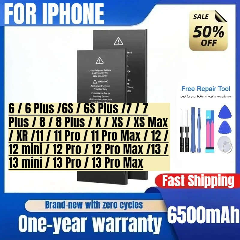 

IPhone11 Battery 12 Large Capacity 7plus/8P/iPhonex Battery 7th Generation XSMAX/13 Replacement Batteries with Tools