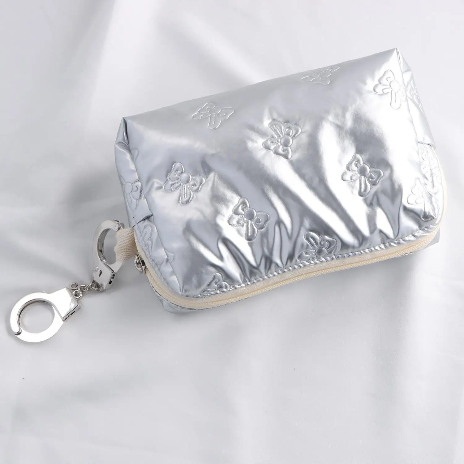 Borsa con fiocco semplice Custodia portatile per assorbenti Organizzatore per auricolari Custodia per trucco da viaggio