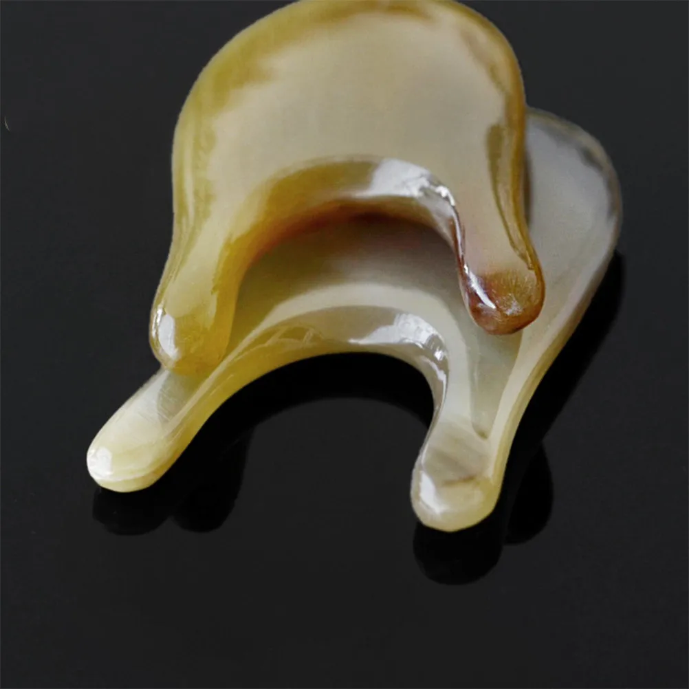 

U Shape Eye Acupressure Massage Tool Natural Horn Smooth Static Free for Face Neck Back Scraping Physical Therapy