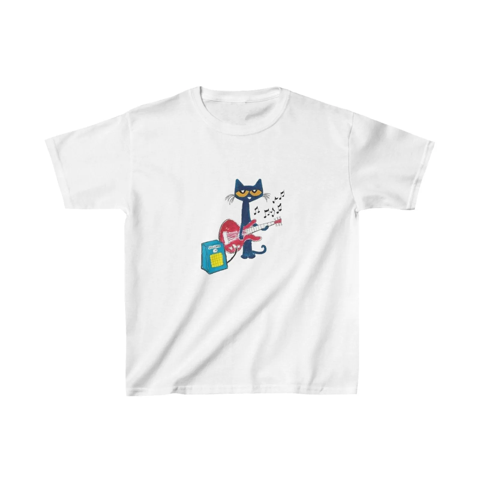 Pete the Cat tocando la guitarra Camiseta para bebé Y2K Camiseta para bebé Camiseta para bebé de los años 90 Camiseta gráfica Cro