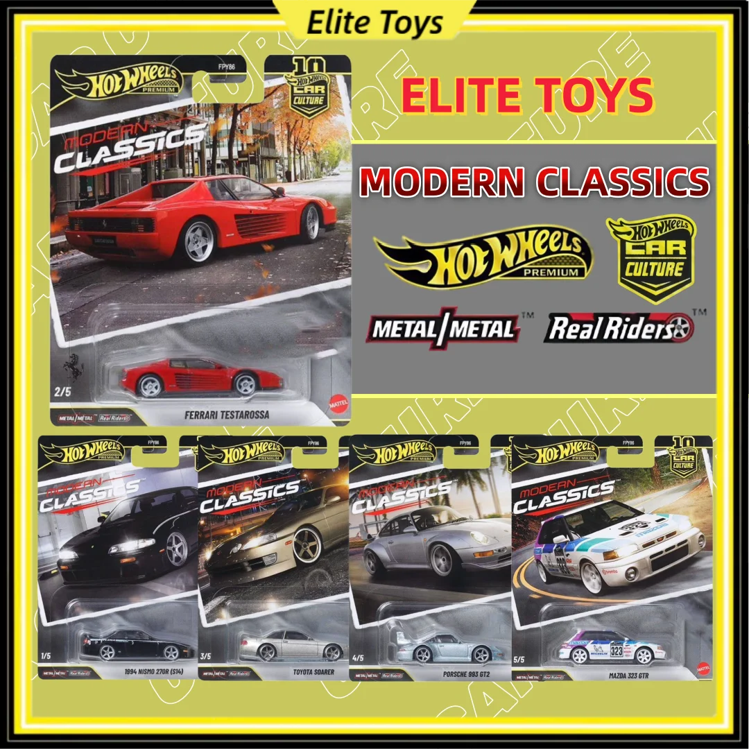 

Коллекционная модель автомобиля Hot Wheels Premium Modern Classics: Ferrari, Porsche, Toyota, Nissan, металлическая, масштаб 1:64, литая под давлением