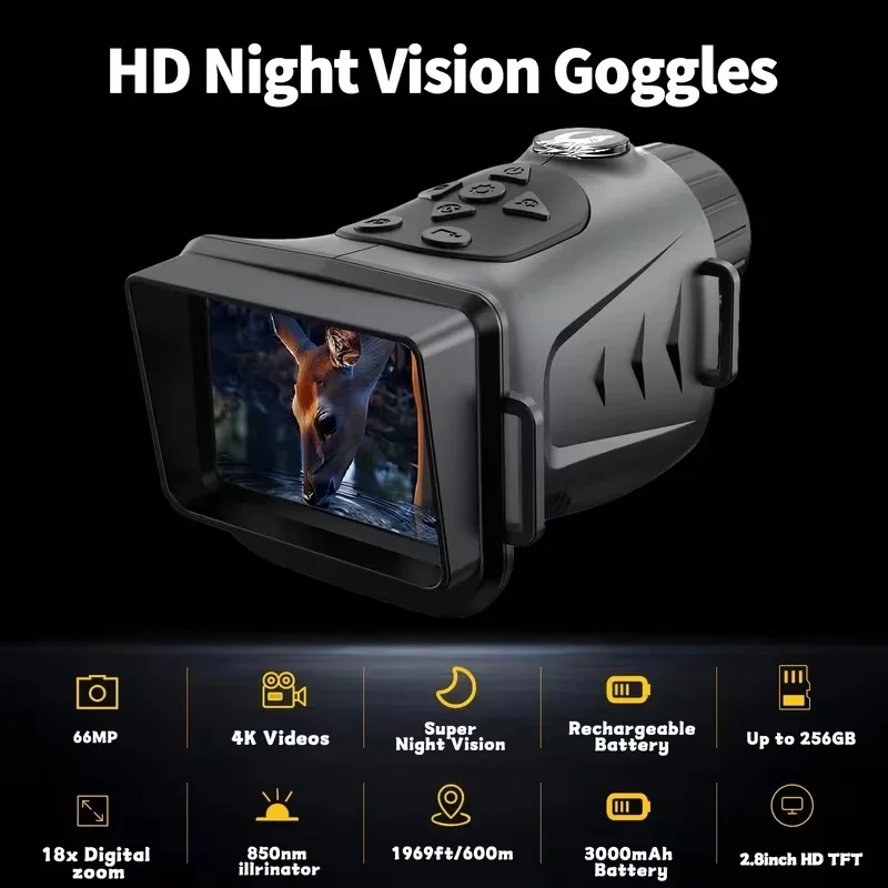 18X Night Vision Camera 640x480 Infrared 5-900m Range Cross-Hair Sighting Single-Tube HD for Outdoor