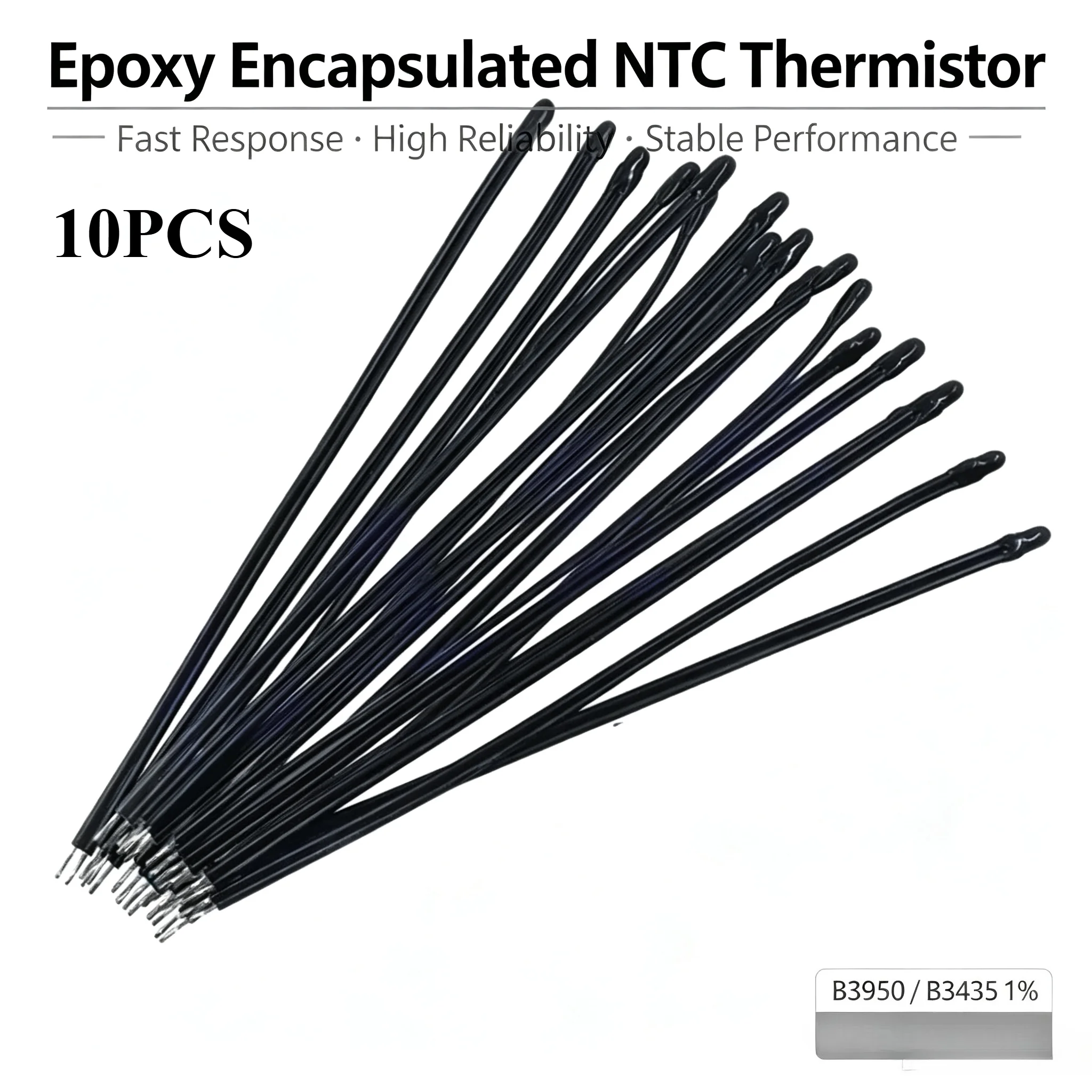10PCS NTC Thermistor Thermal Resistor MF52D 10K 100K Probe strap wire B3950 B3435 1% Temperature control sensor