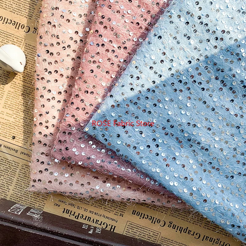 

Sequins Tassel Embroidered Shiny Chiffon Jacquard Fabric For Bridal Gown, Curtain, Fashion Design