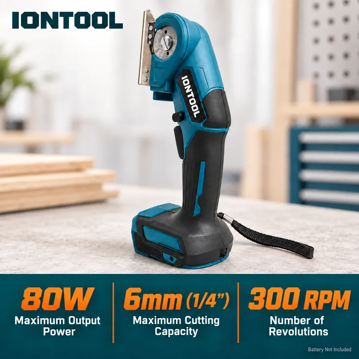 IONTOOL Electric Rotary Carpet Cutter 80W Cordless for Rug Resizing and Leather Cutting On Site Workshop Tasks