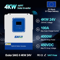 Easun 3.2KW 4KW 6.2KW Hybrid Solar Inverter 80A120A Mppt Charge 24V48V Pure Sine Wave Off Grid Inverter 500VDC Pv Input Inverter
