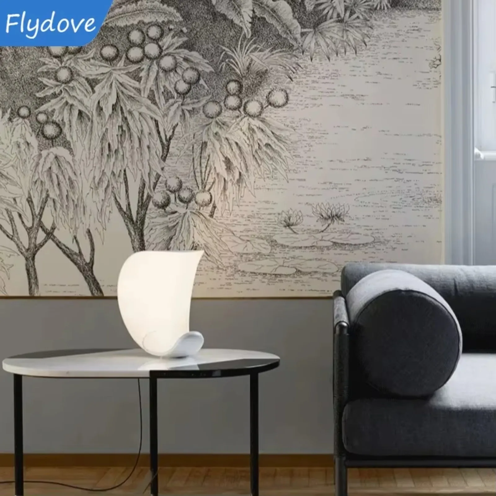 Flydove مصمم الإبداعية الشمال حليقة القمر الجدول مصباح منحني الجدول مصباح لغرفة النوم دراسة السرير الديكور LED ضوء الليل