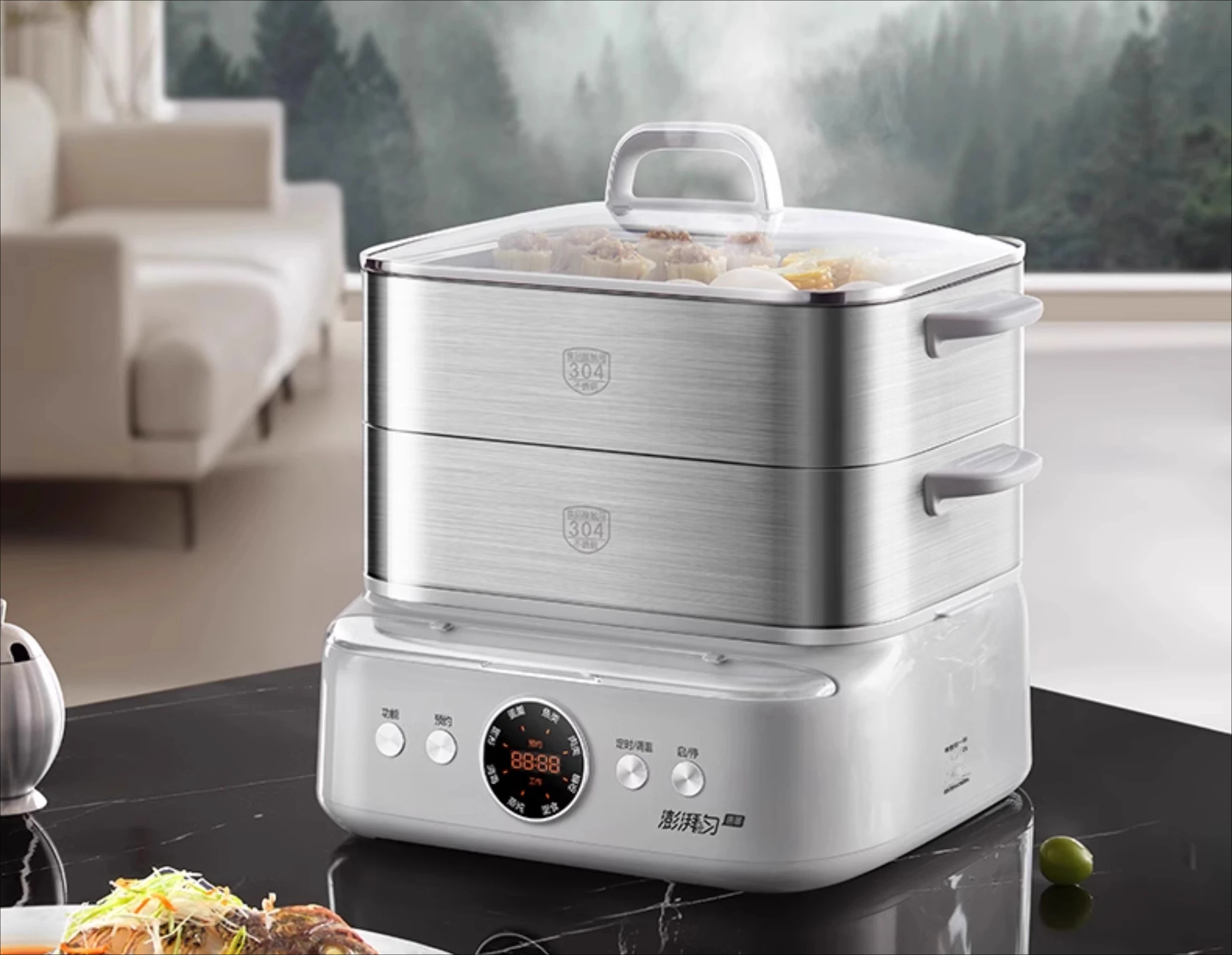 

Electric steamer household stainless steel, steam pot, breakfast machine steaming and stewing integrated