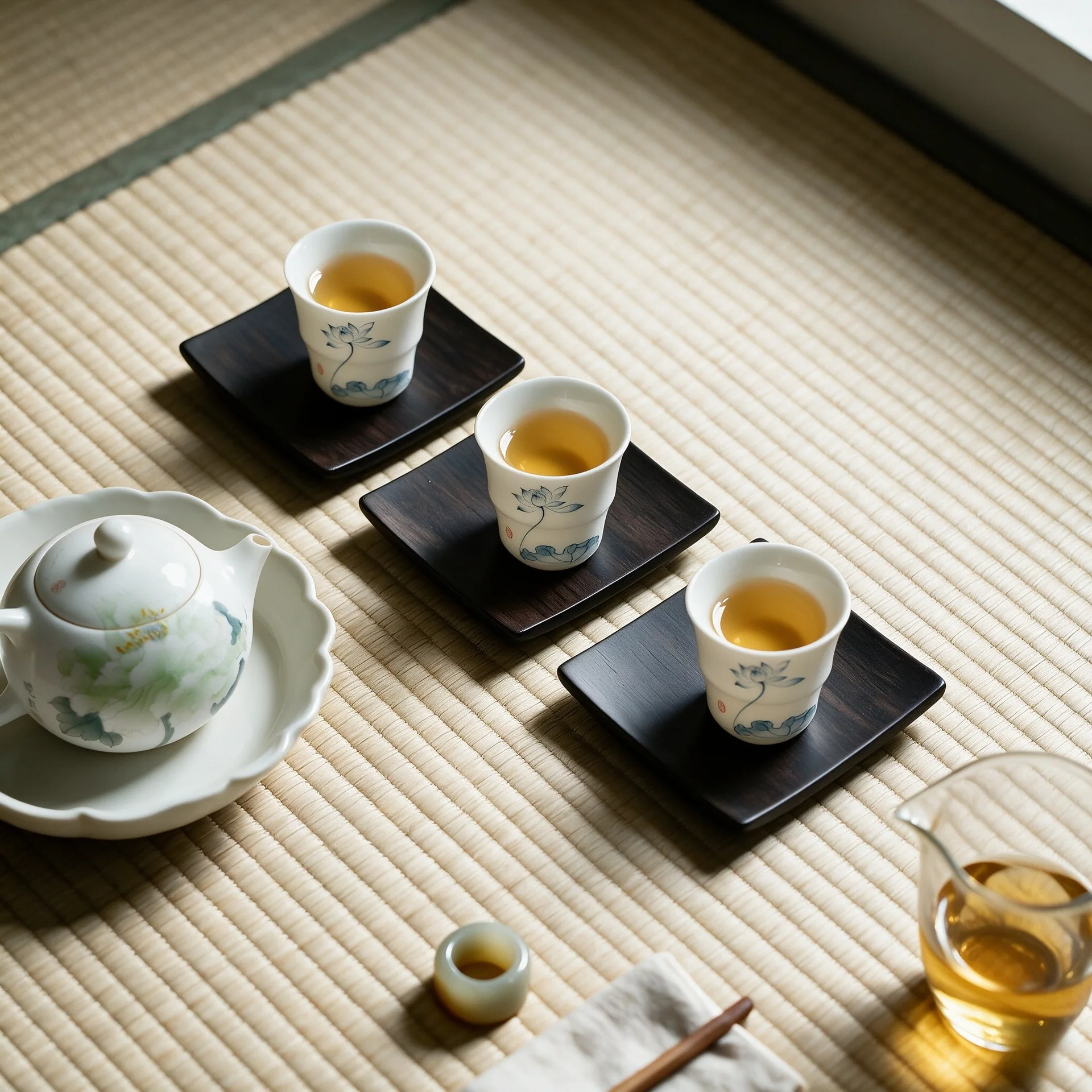 Tea Coaster Tea Ceremony Kung Fu Accessories Tea Table Ornaments Solid Wood Insulation Pad Bottom Coaster Set