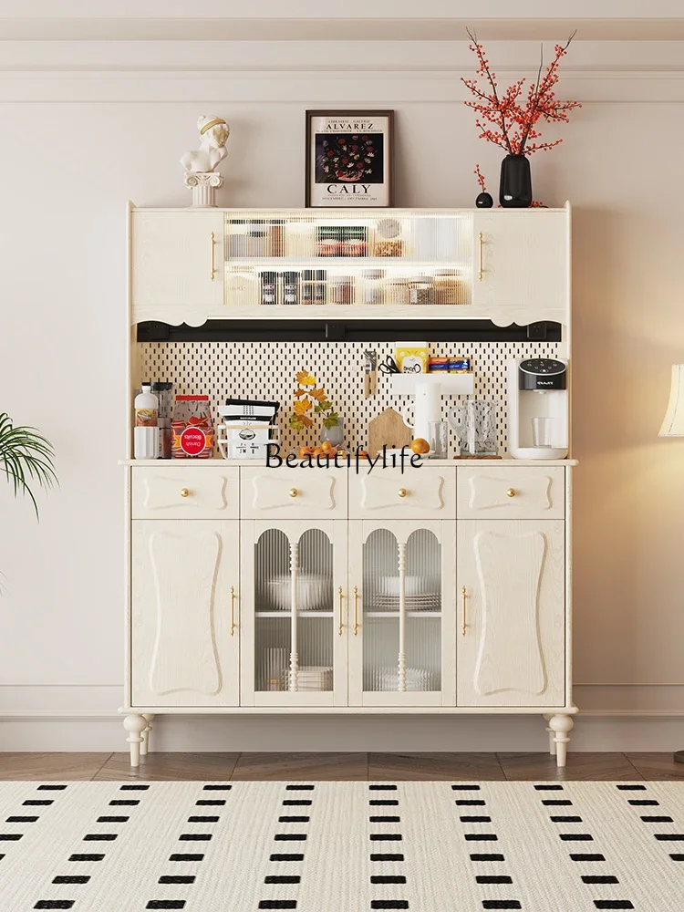 

FG28American Solid Wood Storage High Side Cabinet French Cream Vintage Ornament Locker