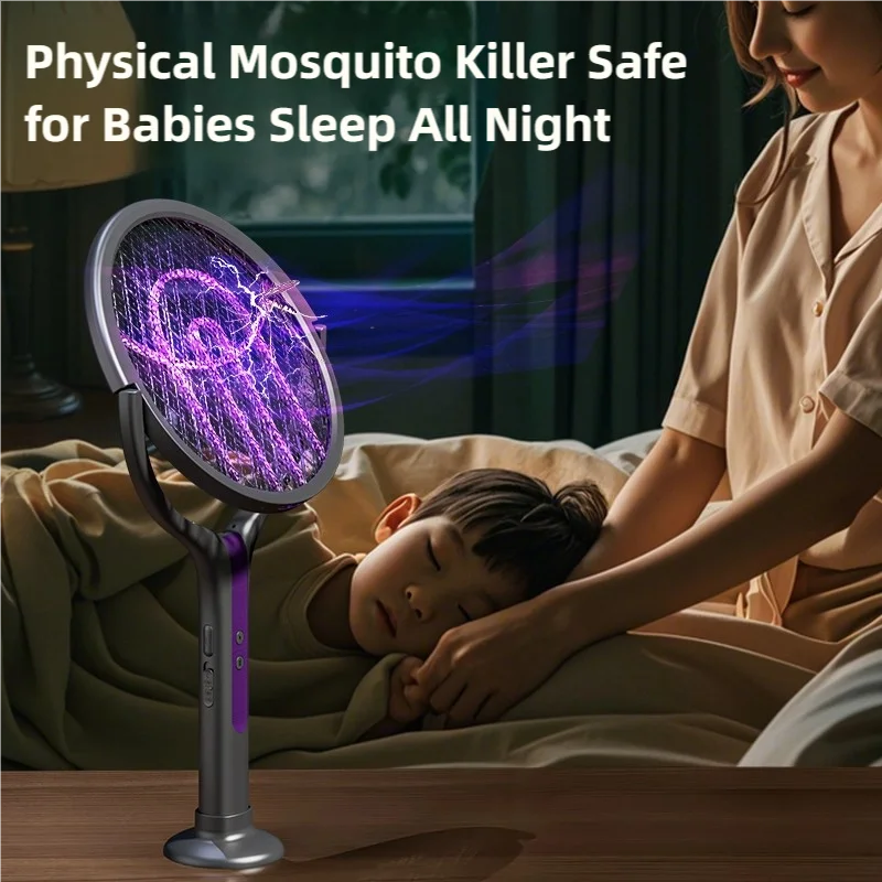 TINSOL Telescopic Rotating Head Electric Mosquito Swatter Rechargeable Electric Mosquito Swatter, Indoor/Outdoor Mosquito Killer image 6