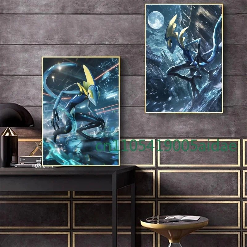 

Japan Cartoon Pokemon Inteleon Anime style Picture Canvas Painting Wall Art Prints Print Home Living Room HD Poster Decor wall