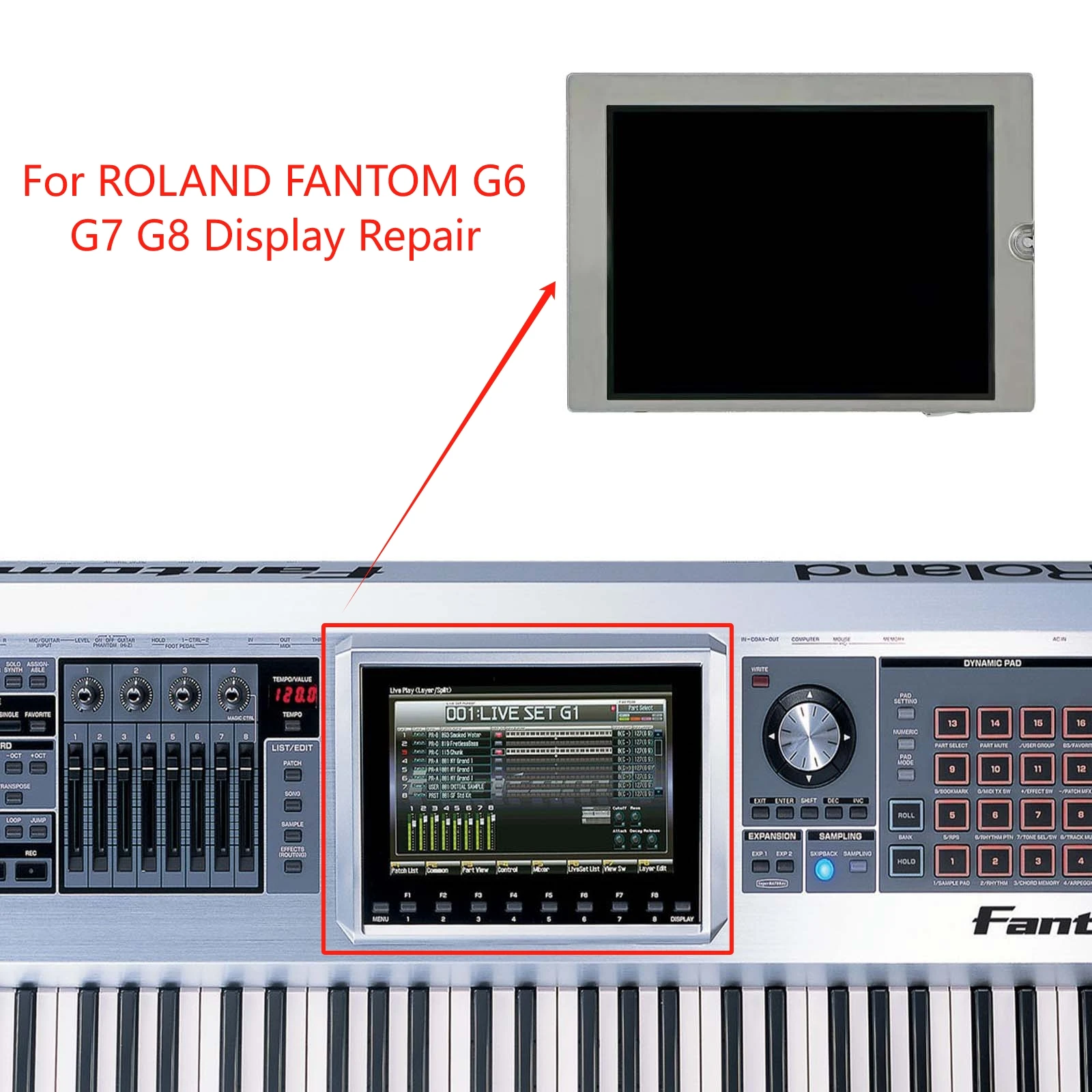 5.7inch Original LCD Display Screen for Roland Fantom X6 X7 X8 G70 Display Repair