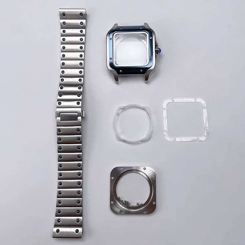 38mm NH35 Quadratisches Gehäuse Schwarz Gold Edelstahl Modifikationsteile für SKX Mod Zubehör Fit Santo Case NH35 NH36 Uhrwerk – Detail 1