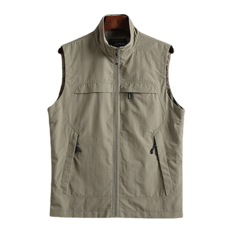 Spring and Autumn New Vest for Men's Outdoor Leisure Fishing, Shoulder Tank Top, Horse Clip Sports Coat for Men