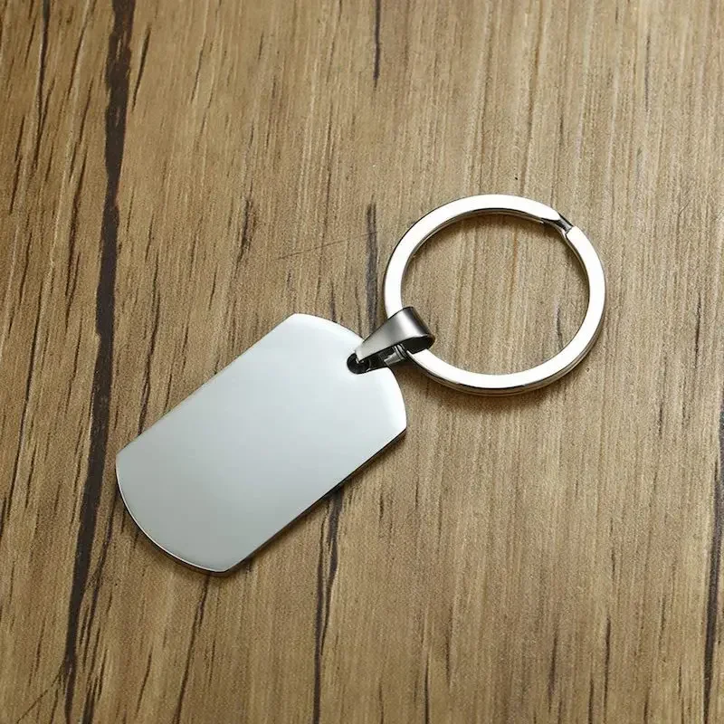 10PCS 304 Stainless Steel Blank Military Brand Keychain DIY Souvenir Gift, Ladies, Men, Car Key Jewelry