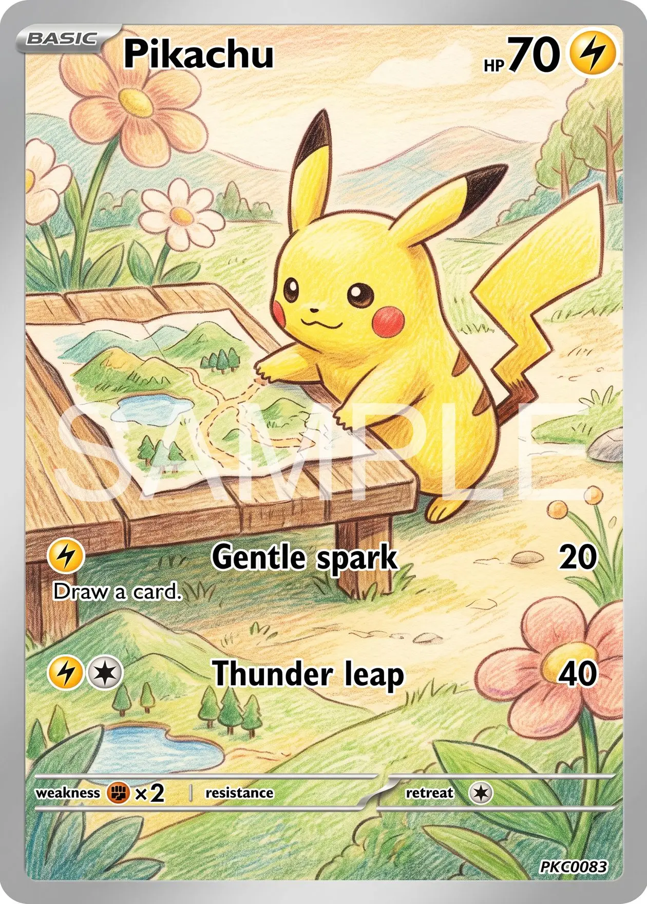 7Pcs PKM Cards PTCG Colored Pencil Storybook Style Gengar Greninja Garchomp Tyranitar Charizard Mimikyu Collection Cards PTCG