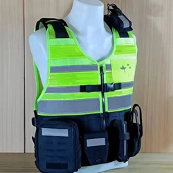 Fluorescent Green Reflective Black Protective Vest Outdoor Multi-functional Stab-proof Tactical Vest Comfortable And Breathable