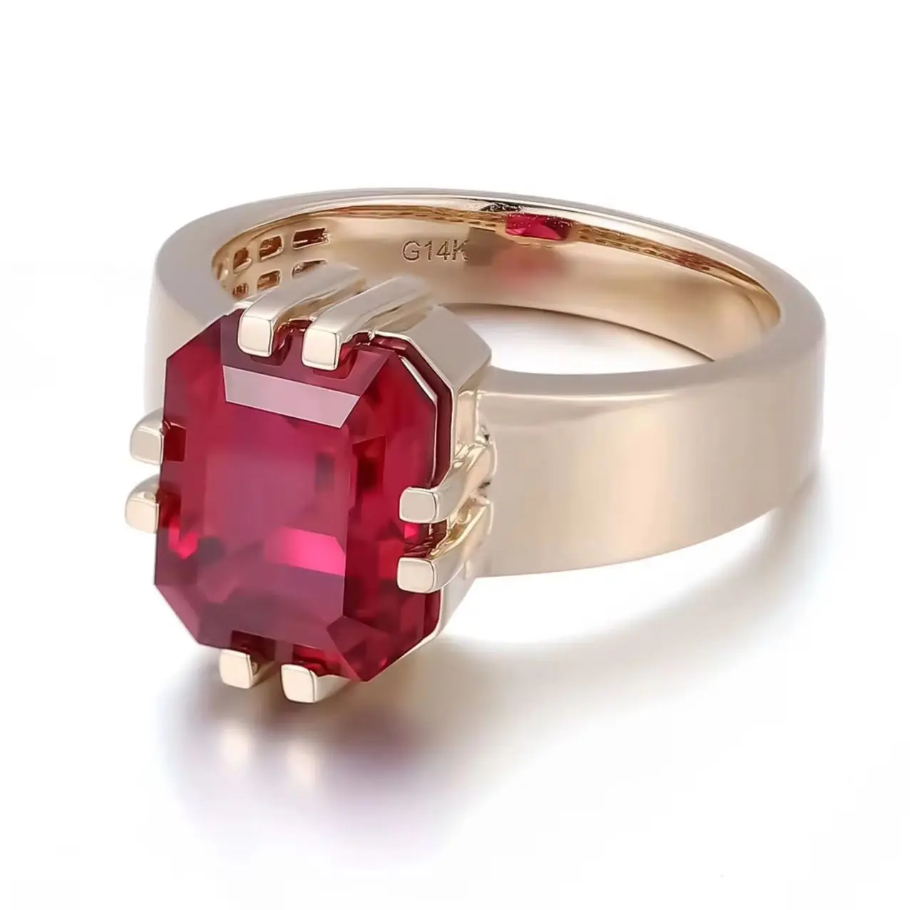 MUSHAN Custom Luxury Jewelry 9ct Lab Grown Ruby Ring for Women Platinum PT950 10k 14k 18K Gold Rings Band Luxury Fine Jewelry