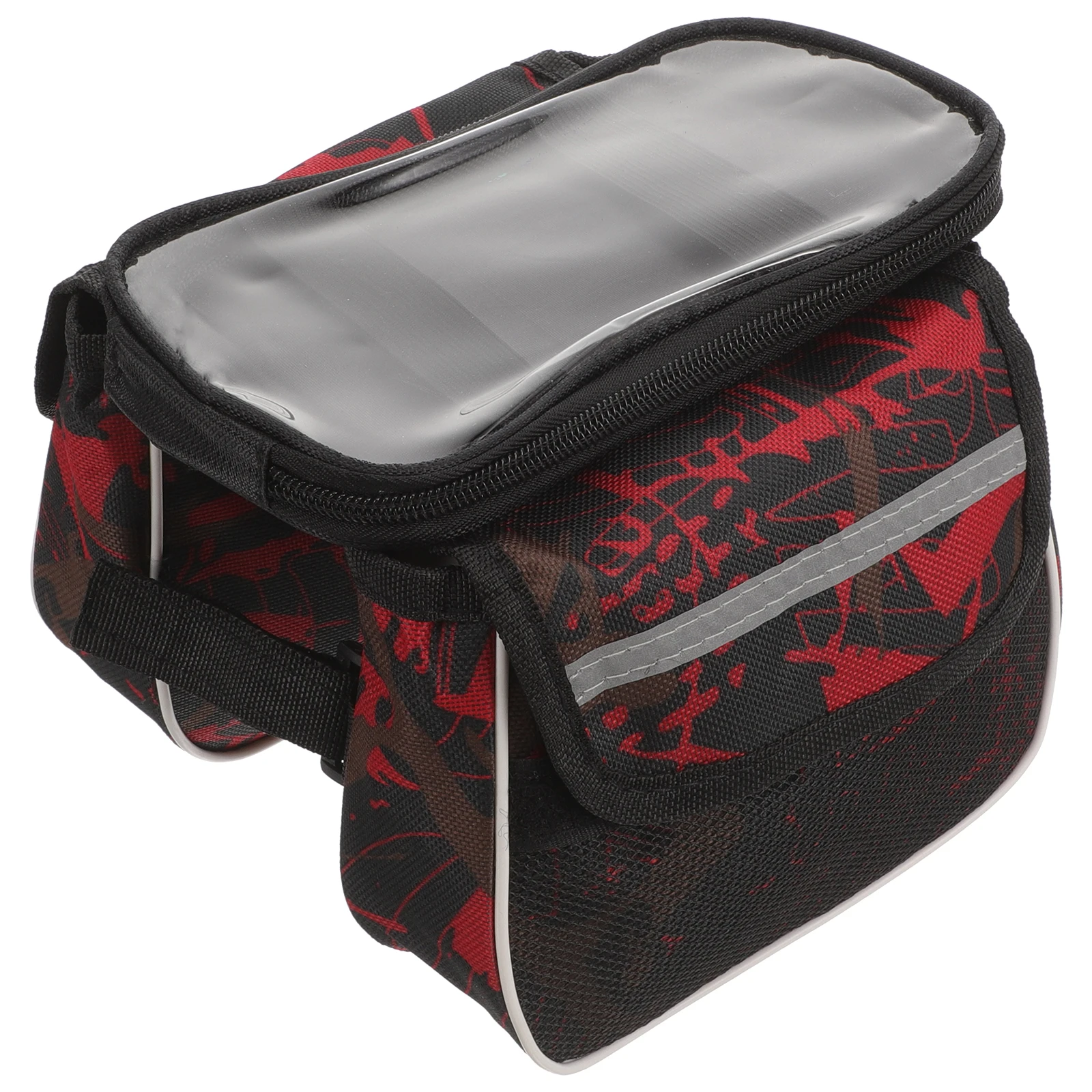 

Mobile Phone Bag 6.2 Inch Camouflage Red Suitable Folding Road Mountain Bikes Clean Durable Storage Tank Bicycle Frame Handlebar
